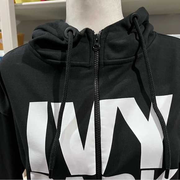 Ivy Park Black Full-Zip Logo Hoodie - Size XS - Picture 6 of 16